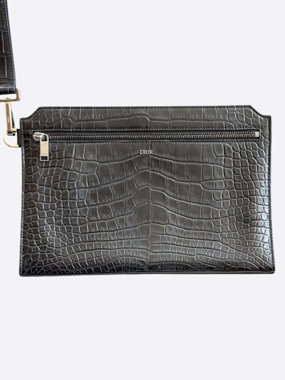 Dior Black Crocodile Clutch Bag